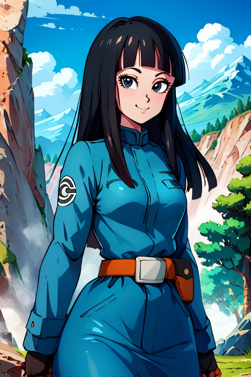 score_9, score_8_up, score_8, medium breasts, (curvy), cute, eyelashes, ,,, , ,,, zzMai, long hair, black hair, black eyes, blunt bangs, military uniform, belt, <lora:FutureMai_DragonBall_PDXL:1.0>, ,,,, BREAK, looking at viewer, smile, outdoors, sky, day, cloud, tree, blue sky, mountain, cowboy shot, ,,, embedding:zPDXL, Expressiveh, ,,, <lora:Alola_Style_PDXL:0.8>, <lora:CatalystStylePDXL:0.8>, <lora:Expressive_H-000001:0.4>,