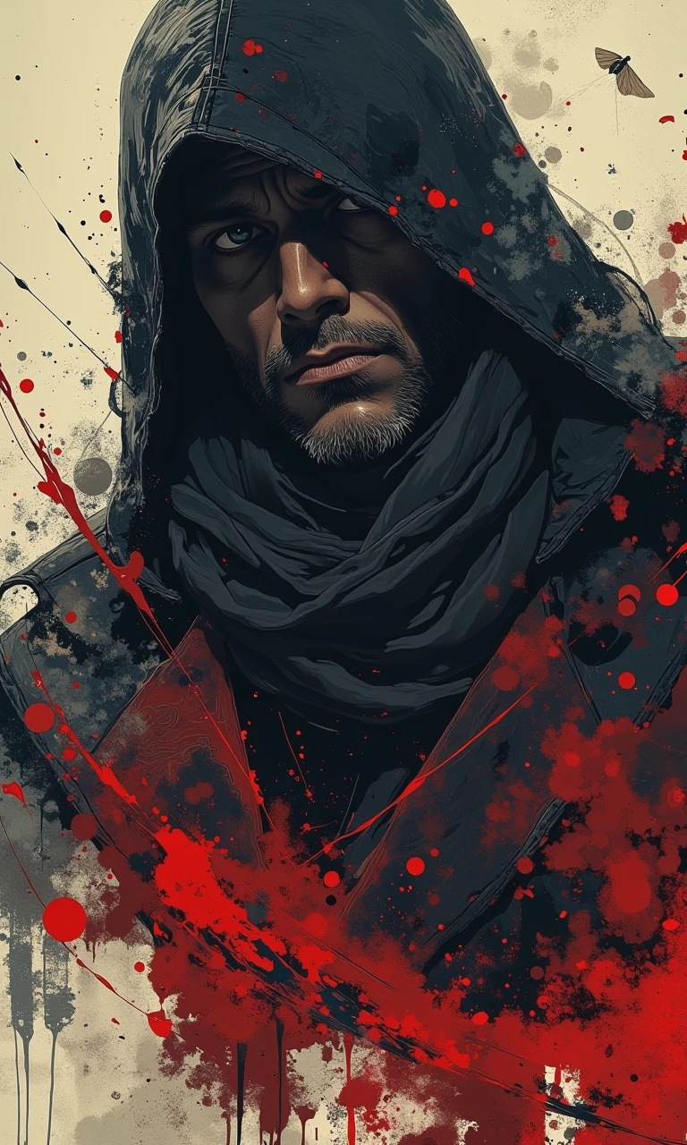 assassin man, Blender stylized aesthetic charismatic randomly composition places and deep breath detail pro-style digital watercolor wax and wash style intricate filigree images, meticulously craftmanship infinity artistic style, night vision stunning visually dark influence premium artistic techs splash style finely artistic works artfully arranged By Michael Garmash Martin Ansin Luis Royo Greg Rutkowsky 8k RAW HDR UHD HQ premium effects hires art
 <lora:Niji V2B:0.1>