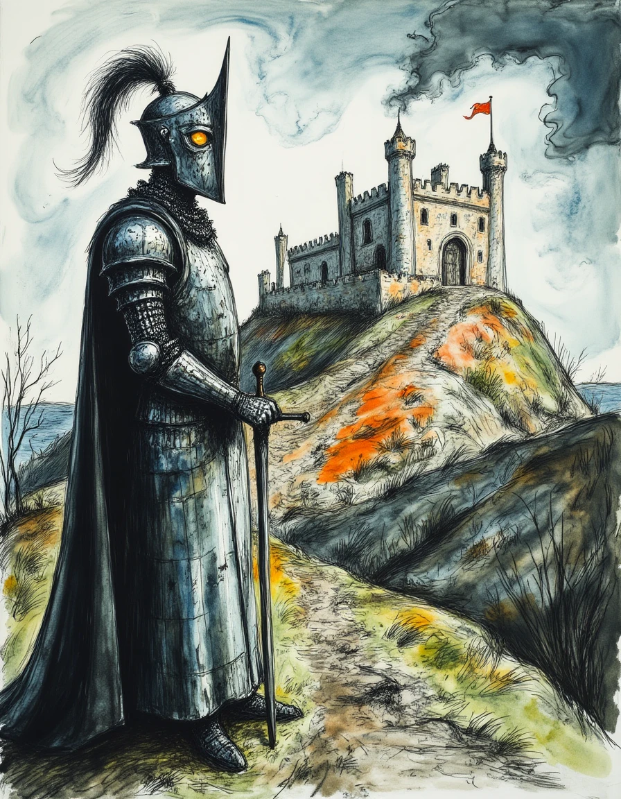 c4r1c4t8r3 a knight near a castle
<lora:Fun_Caricature:0.8>