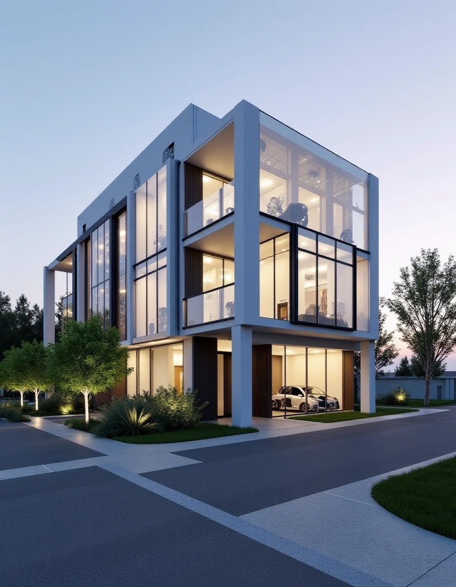 <lora:JJsModernHouse_Flux:1> , ((modern house)), buildungs, street, sky, curvy,, architecture photography, striking structures, clean lines, geometric shapes, dramatic angles, play of light and shadow, capturing architectural details, showcasing design elements, evoking mood, professional lighting, precise compositions, emphasizing scale and proportion, creating depth, architectural storytelling, capturing iconic landmarks, immersive experience