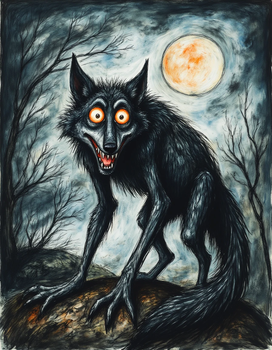 c4r1c4t8r3 A Wolf under a full moon
<lora:Fun_Caricature:0.8>