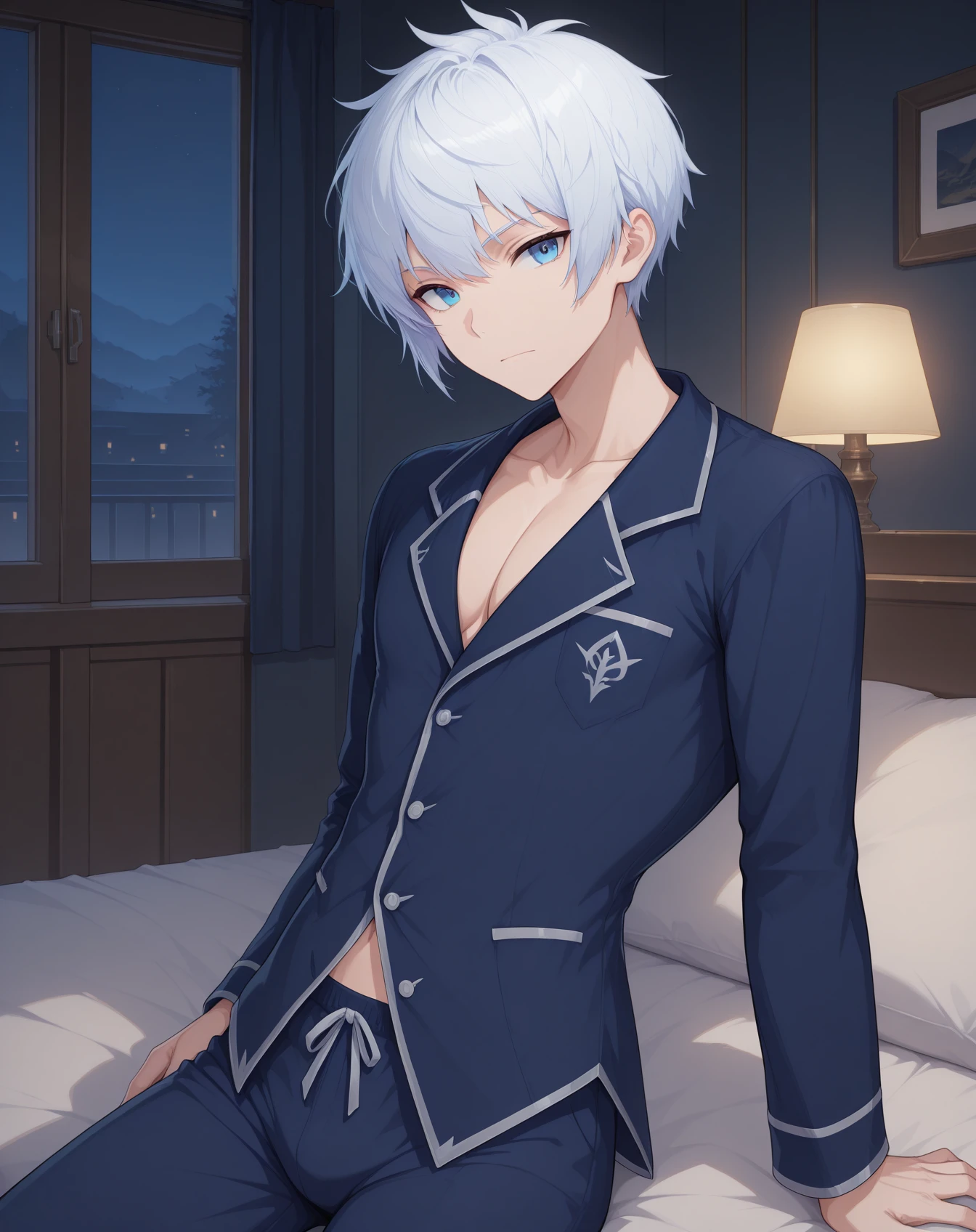 1 boy, erotic, doctor, amorous play, orgasmic, blue eyes,Exquisite androgynous,NSFW, masterpiece, 8K
