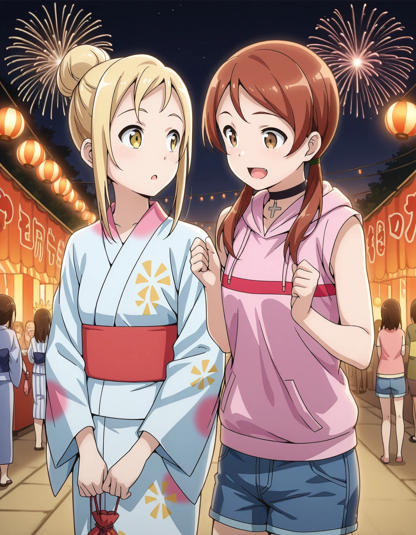 Hikari and Himari / Demi-chan wa Kataritai (Illustrious / Pony) illustrious