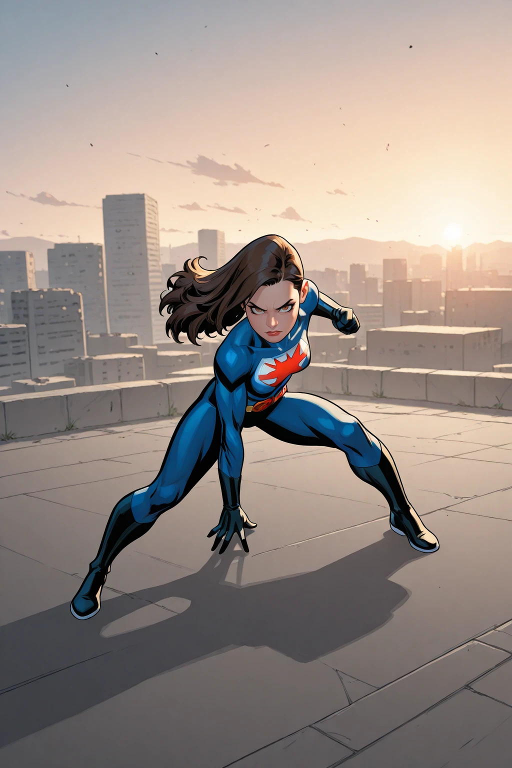 masterpiece, good quality, best quality, very awa, very as2, absurdres, highres
<lora:Carlos GomezStyleilluLYCO:1> cgstyle, (borderless), full body
1girl, superhero, outdoors, superhero landing, one knee