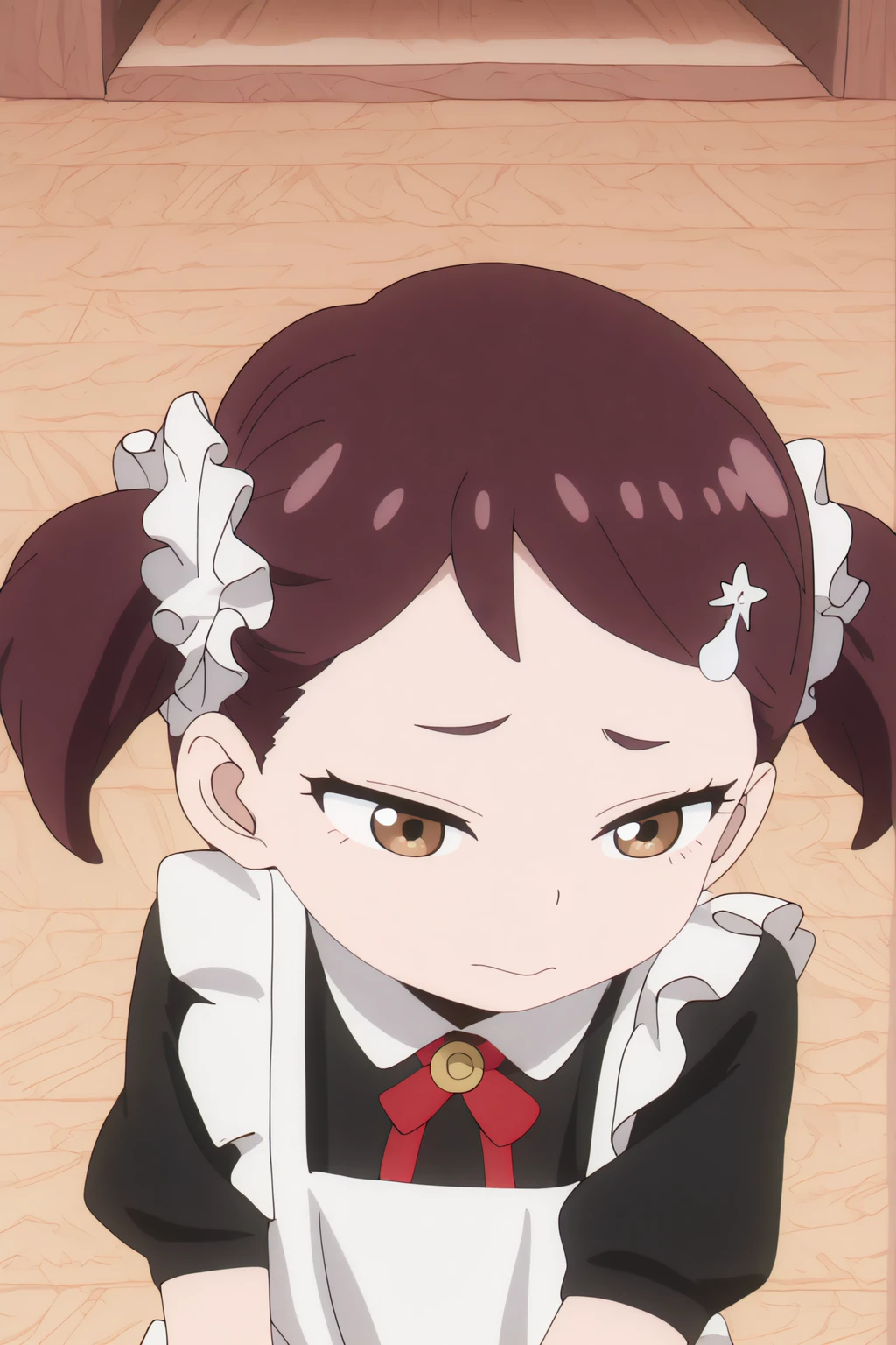 newest, anime coloring, anime screencap, Becky Blackbell, maid, solo <lora:Spy_X_Family_-_Becky_Blackbell-Illustrious:0.8>