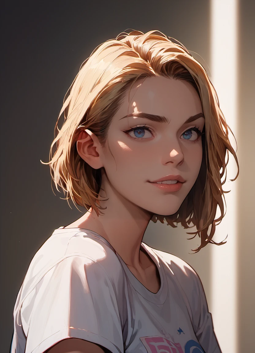 (score_9, score_8_up, score_7_up,,source_cartoon, western comics \(style\), ),masterpiece, best quality, alternative vibe, vibrant lighting, high contrast, dramatic shadows, depth of field, film grain,
colorful t-shirt,blonde, 3m3li3v2ani , light smile,
<lora:Emelie Nobody Animated Style_epoch_11:0.75>