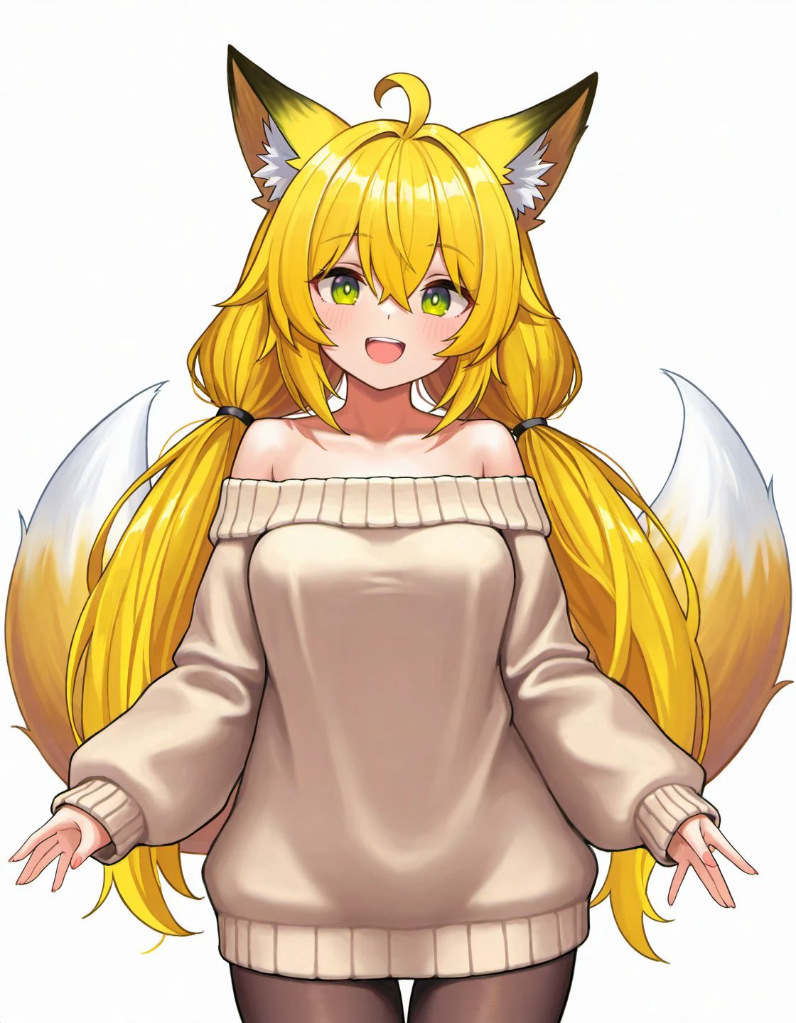 1girl, furry female, kitsune, masterpiece, \:<, animal nose:1.5, fox ears, fox tail, red eyes, blonde hair, very long hair, body fur, multicolored hair, gradient hair, large breasts, panties, <lora:horukusaKitsuneV3-000008:0.8>,