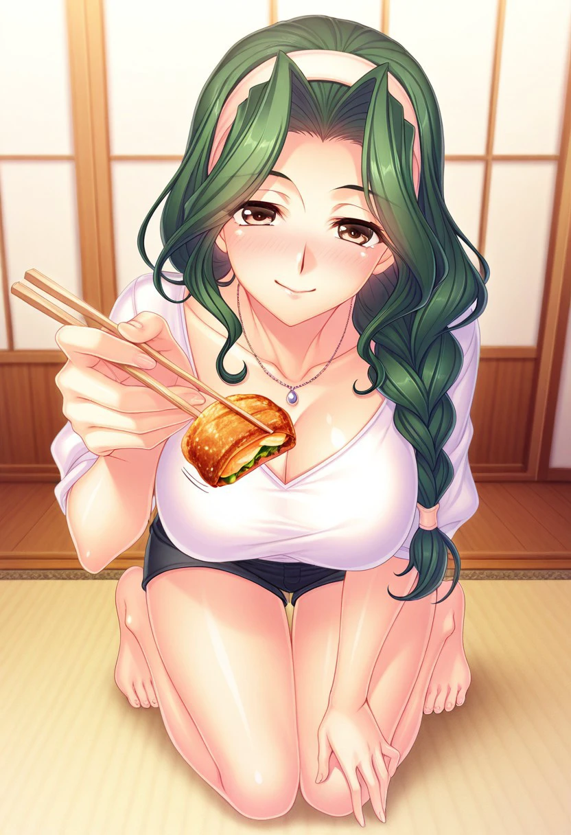 best quality, masterpiece, portrait, 
1girl, midoriya inko, green hair,  short hair, short ponytail, green eyes, large breasts, naked breasts, curvy, plump, apron, indoors, kitchen, looking at viewer, smile, grab breasts, sexy smile, upskirt view, wet pussy, ass close view, anus, haired pussy, under pussy view, skirt lift, wet legs, spread legs, shy, open mouth , back view,
