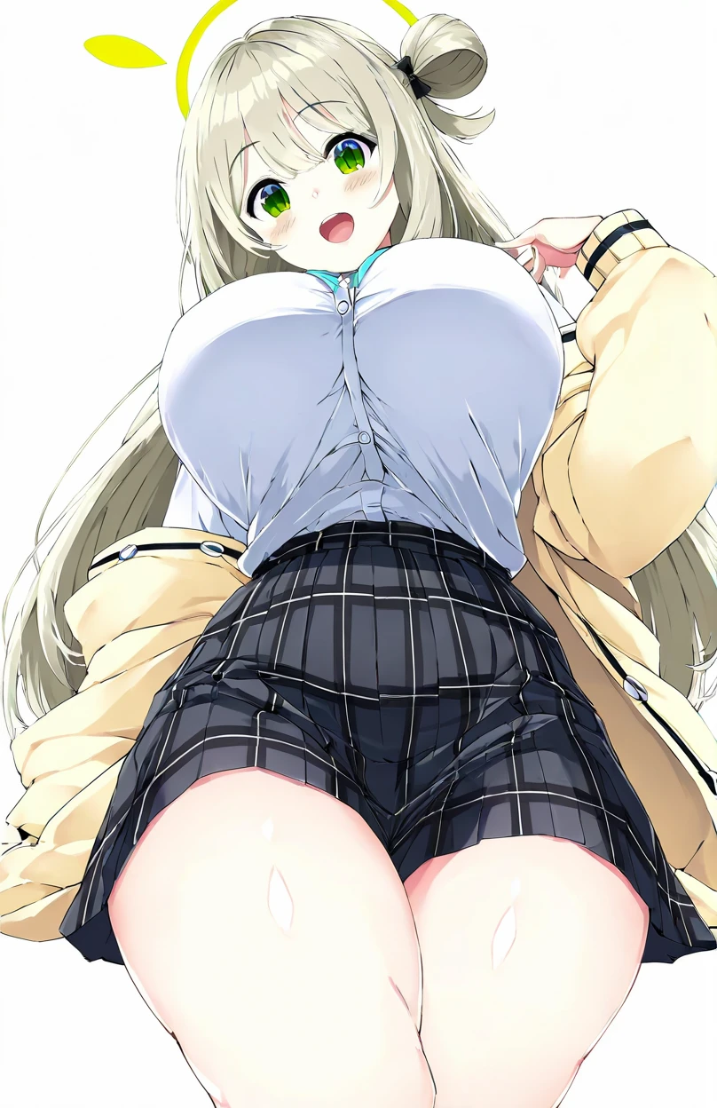White panties,(((NSFW))),(masterpiece,highest quality, detailed), girl,garden,sunny, black tights,(flipping clothes:1.5), Sweat, Ahegao, Rolling your eyes, blush, naked、blonde,Messy wavy long hair,Open Chest White Shirt、A tight-fitting shirt、black flared skirt、Big Breasts