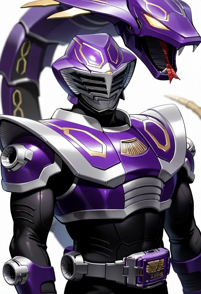 krouja,venosnaker,solo,1boy,white background,upper body,armor,bodysuit,helmet,tokusatsu<lora:oujaIL:1>purple theme,non-humanoid robot, very awa, masterpiece, best quality, amazing quality, very aesthetic, absurdres, sensitive, newest <lora:spo_sdxl_10ep_4k-data_lora_webui:0.7>,