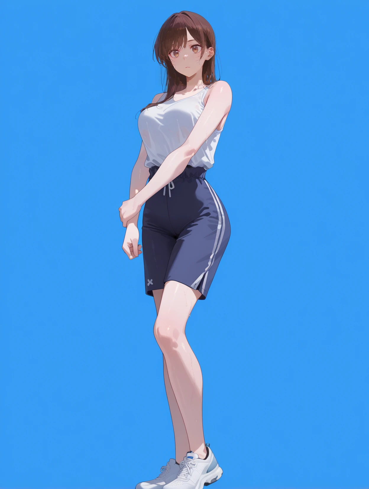 masterpiece,best quality,amazing quality,very aesthetic,absurdres,newest,
front view,full_shot,Disbelief,
ChinoseChizuruCYQL,1girl,solo,brown hair,long hair,bangs,brown eyes,large breasts,High-waisted workout shorts, tank top, cross-training shoes,
full body,standing,arm_grab,,
blueviolet background,simple background,
<lora:ponyv4_noob1_2_adamW:0.7>,<lora:spo_sdxl_10ep_4k-data_lora_webui:0.6>,<lora:USNR STYLE_XL_loha:0.45>,<lora:illustrious_all_rated_v1:0.7>,<lora:96YOTTEA-WAI:0.8>,,<lora:ChinoseChizuruCYQL:1>,