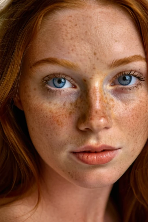 masterpeice, best quality, ultra realistic, freckles, freckled skin, 1girl, solo, long hair, looking at viewer, blue eyes, cleavage, jewelry, parted lips, lips, freckles, realistic, <lora:Freckles_XL:1>