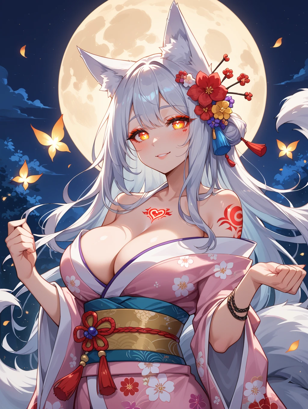 Lunar Surface、Rabbit、girl、picnic、Camel Toe、Giant tit、Nipple Puffs、Cleavage、Plump、Super big breasts、Super big butt、Fairy tale、Princess Kaguya、kimono、kimono、Twelve-layered kimono