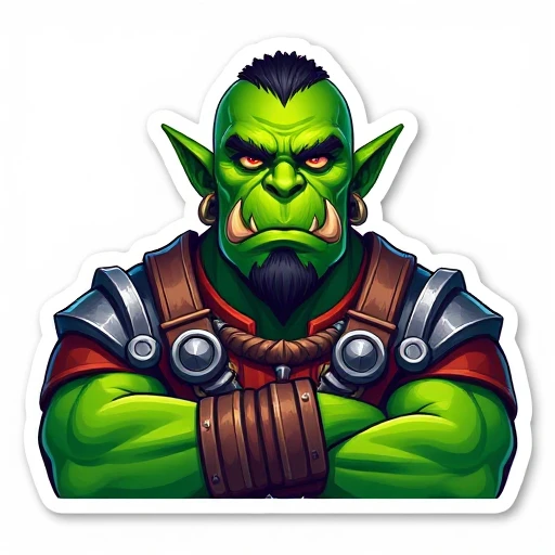 Sticker illustration on white background, Leprechaun face paint in the shape of a dragon, Eastern style painting, connect mask, Demon Samurai Mask, Asura in Chinese mythology, Thrown outline style, jagged edges, garbage bin, light shading --v 5.2