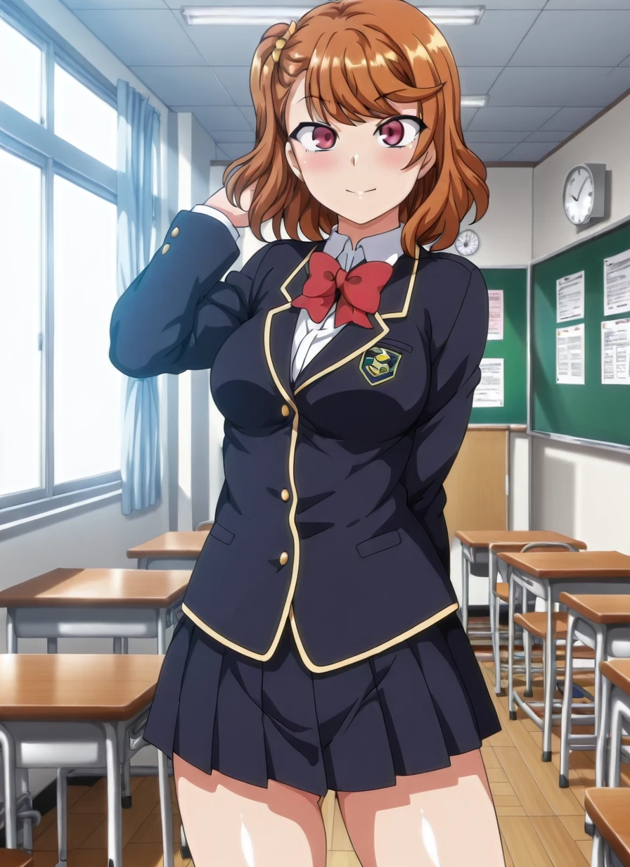 detailed background,  shiny skin, posing, rating safe,
 <lora:saimin.il:1>,
saimin, hitomi, 
clothed girl, school uniform,