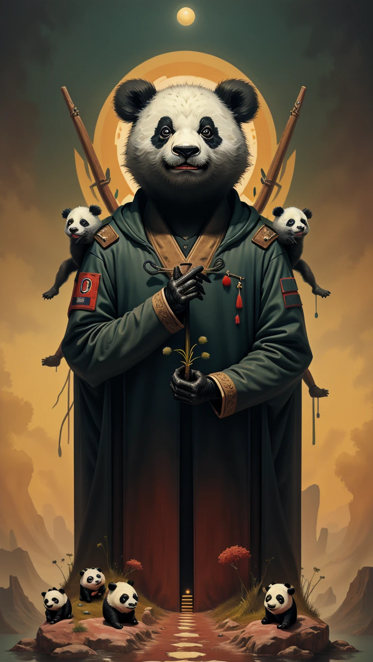 <lora:urotatoSD10:1>, ur0tat0sd10, masterpiece, best quality, newest, absurdres, highres, strange, surreal, tactical panda