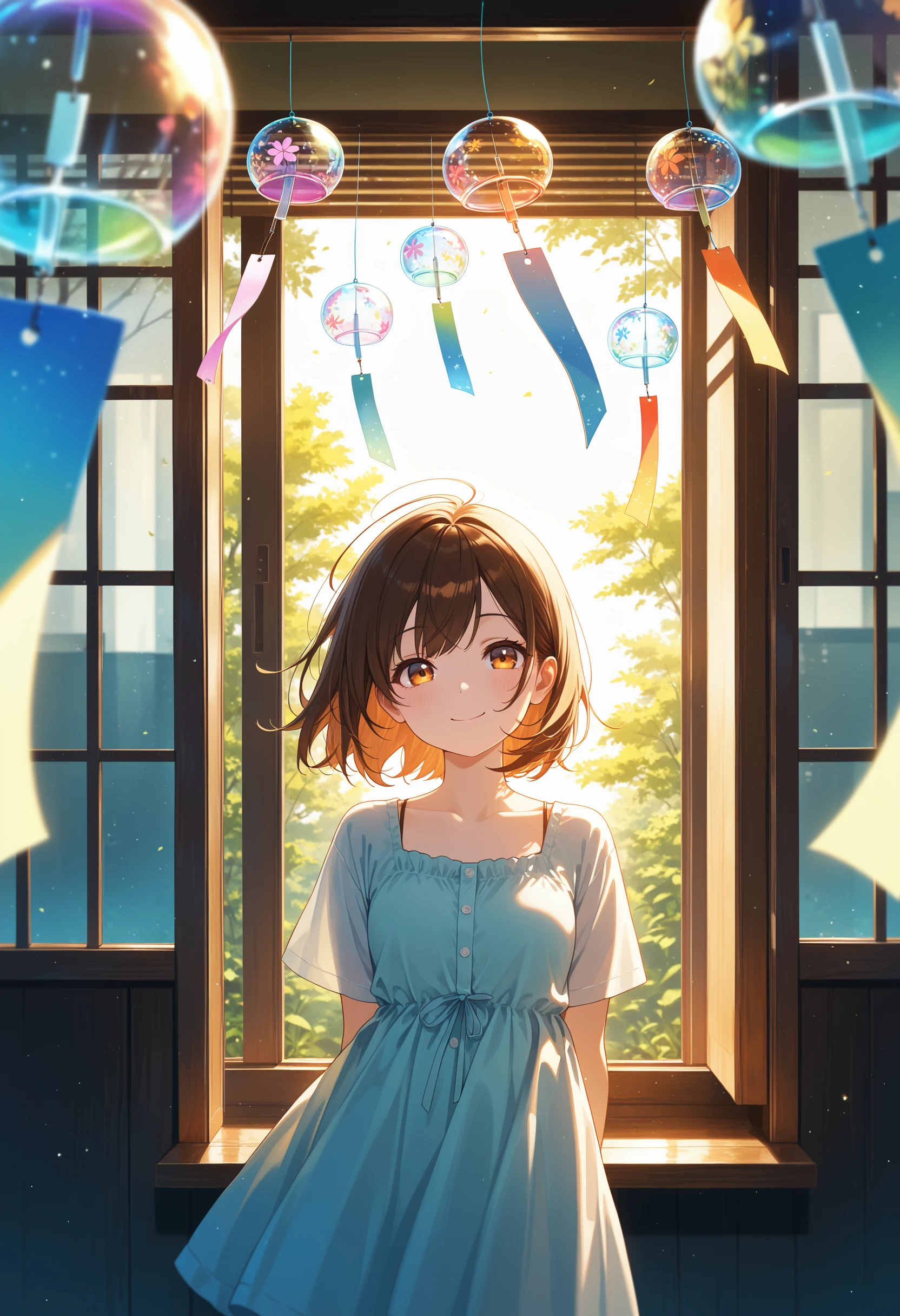 masterpiece, best quality, absurdres, safe
1girl, wind chime, smile, window
<lora:many_wind_chime_il_2_d16:1>