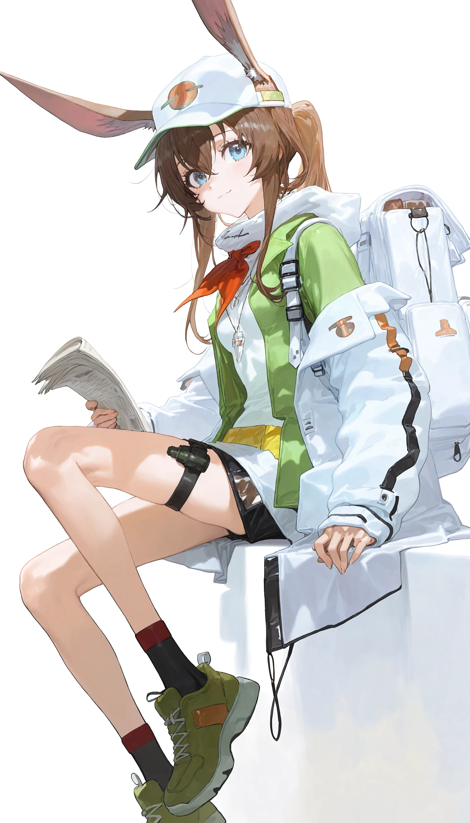 masterpiece, high res, detailed face, detailed eyes, anime screencap, 1 girl, solo, sitting, crossed legs, repairing robot, brown hair, low twintails, googles on top of the head, steampunk, japanese clothes, yellow short pants, indoors, workshop, cowboy shot, full body, <lora:Professor:1>