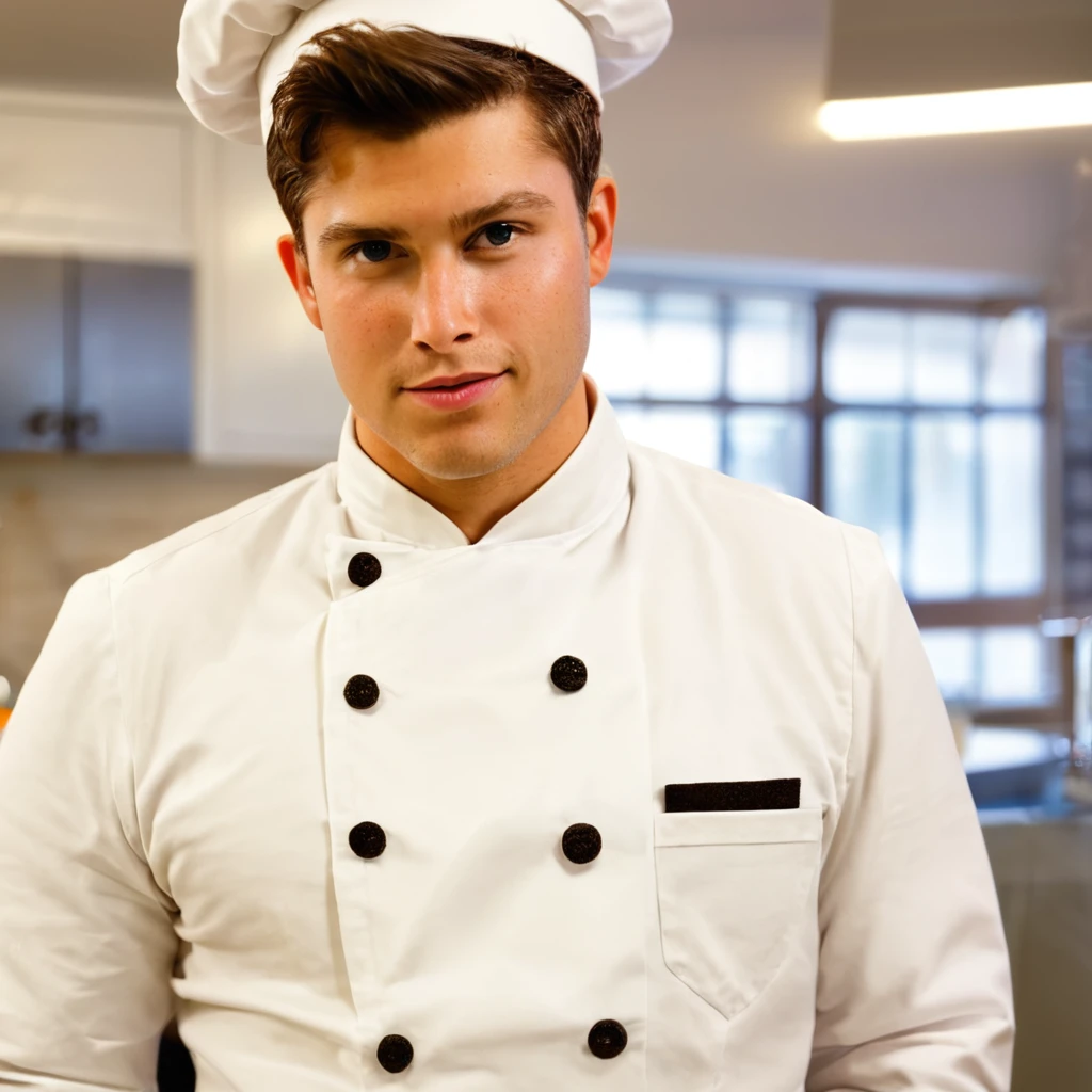 score_9_up, score_8_up,score_7_up, realistic, detailed face, (cj0st), solo, 1boy, chef uniform <lora:Nifty_cj0st_v1:0.8>