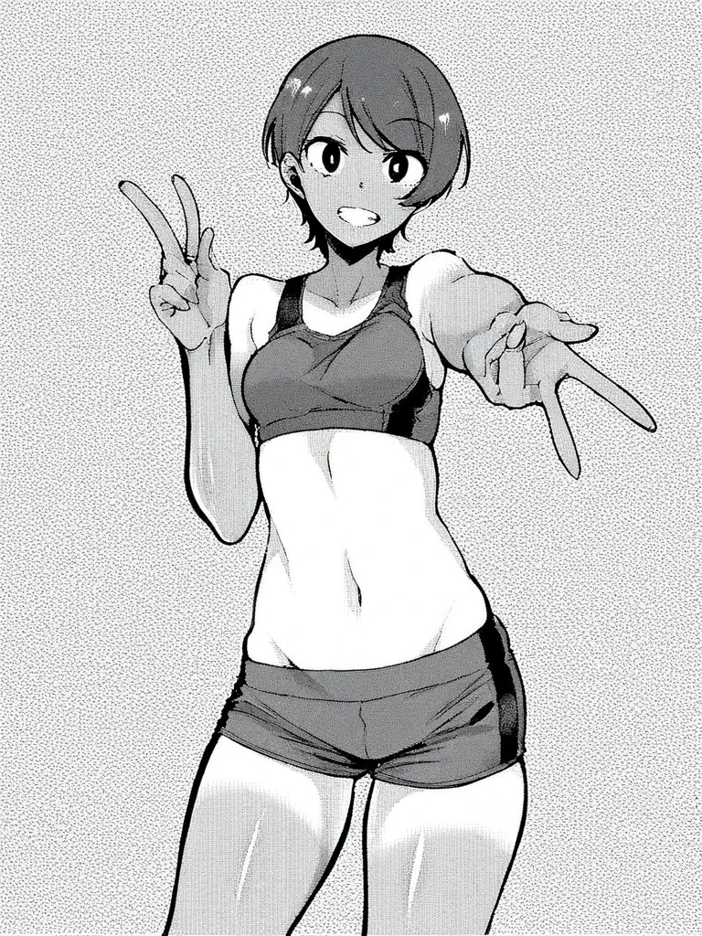 Girl
Solo . Fullbody . Simple background , multiple view , Fitgirl , standing pose , Hd , Masterpiece , Lineart