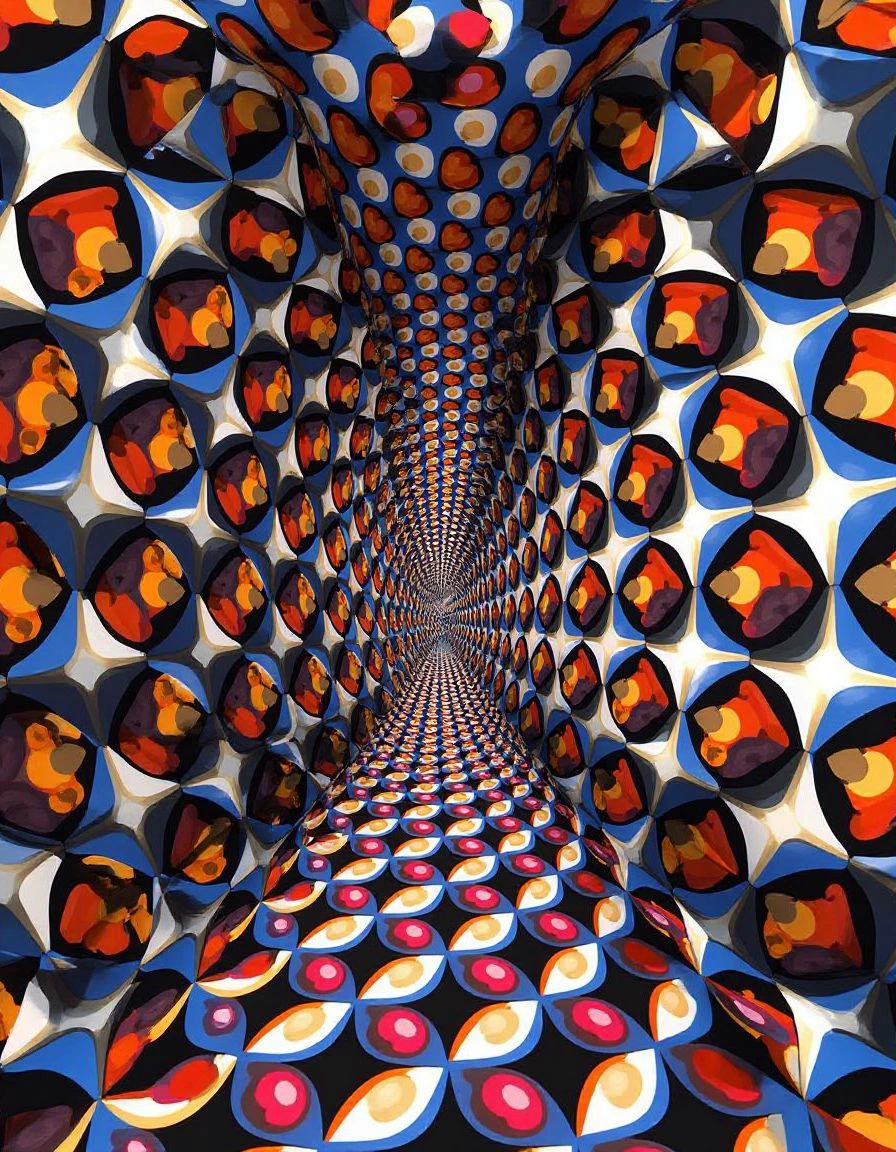 ultra hd photo,Mind-bending optical illusion artwork, vibrant metallic colors, intricate patterns, symmetrical design, by M.C. Escher and Bridget Riley, realistic 3D render using Blender or Cinema4D, trending on Behance
<lora:FLUX.1-Turbo-Alpha:1> <lora:fluxillusion:1>