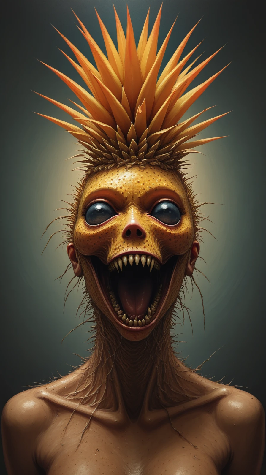 <lora:urotatoIL11:1>, ur0tat0il11, masterpiece, best quality, newest, absurdres, highres, upper body, realistic portrait, crazy pineapple