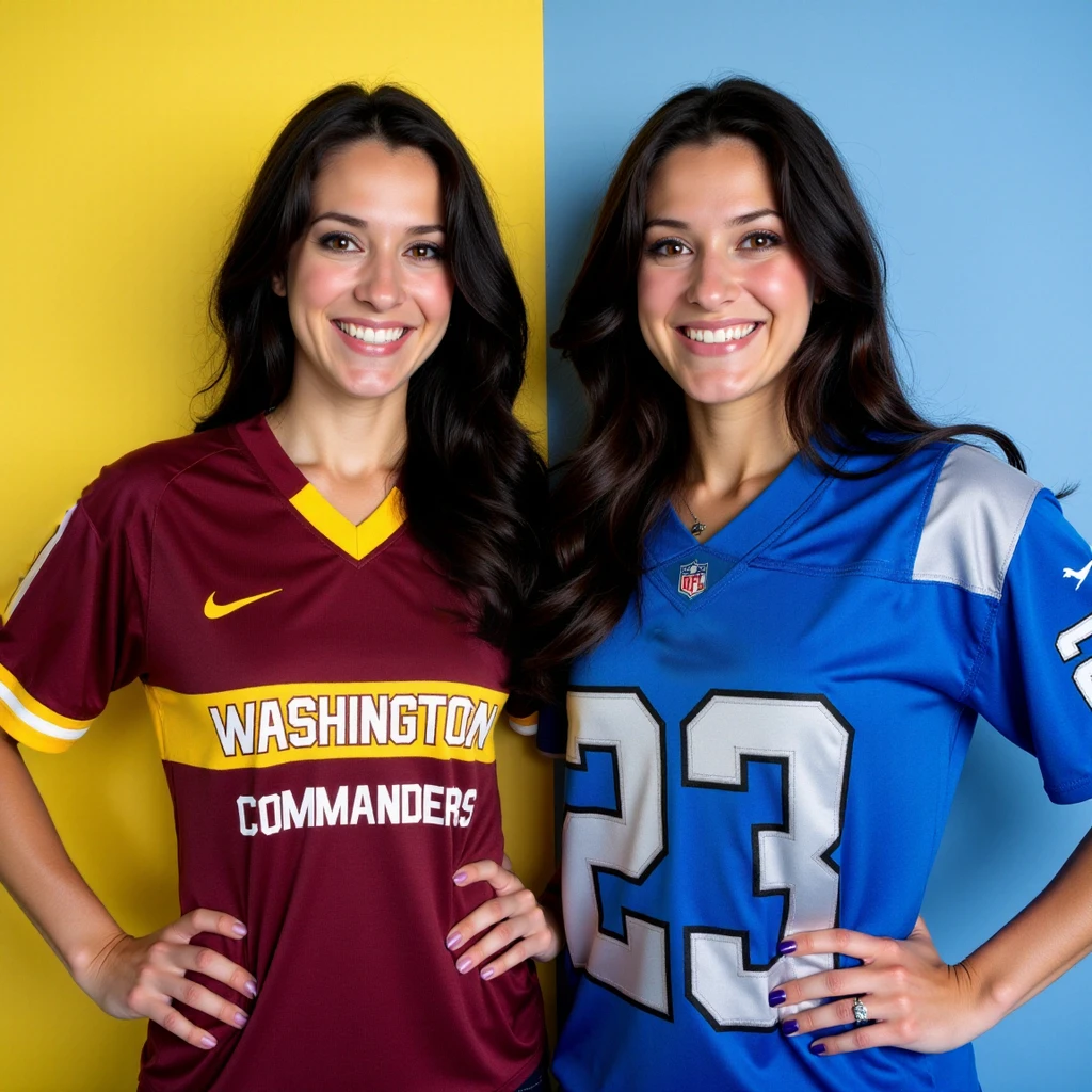 age 25, female, long hair, hispanic, brown eyes, full body, conservative clothing, intelligent, realistic, wearing an arizona cardinals football jersey