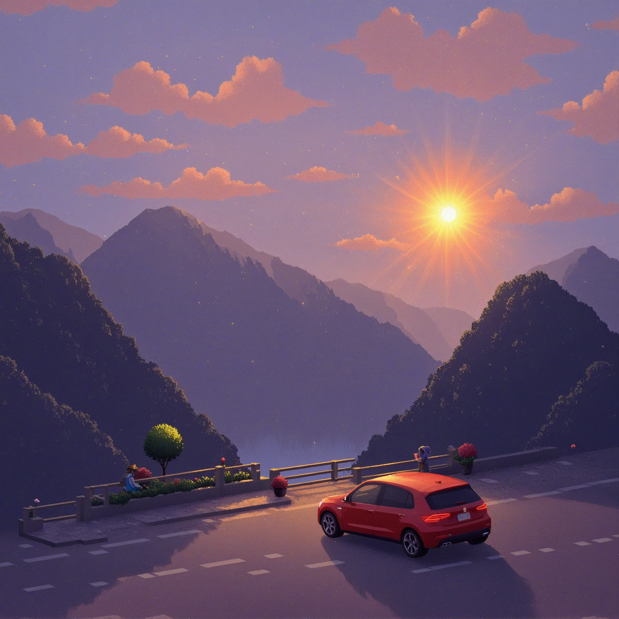 pixel art, egirl driving a car home, commercial for kool-aid featuring the deep light of the setting sun<lora:Positive_Astigmatism_0.6_SDXL:1><lora:Astigmatism_-0.6b:-0.6><lora:Astigmatism_-0.5b:-0.6>