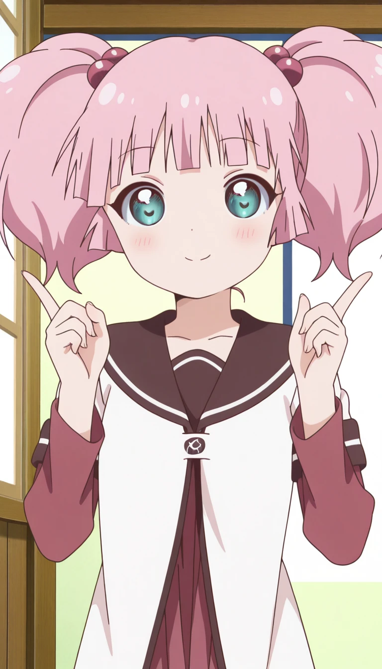 (Perfect body),highest quality,16k,(Browsing Caution)、Anime Screen Capture、((blush)),(short hair), (((Orange eyes))),Thick and tight,((((Pink Hair)))),Sweat,(((View from the front)))),cowboy_shot,((((Wavy Hair)))),Ahoge,Valletta,(((Yellow sleeveless_Frills_Jacket))),(((ピンクのFrillsミニスカート))),(((Light blue striped panties))),(White knee socks),(White gloves),((Panty shot)),The wind blows up my skirt、Big Ass,Flat Chest、blush,Close one eye、Looking at the audience,((( He is short))),((smile)),(((Put the headset on your head))),(surprise),(From below),((Idol)),((1 girl)),(((Pink bow tie)))
