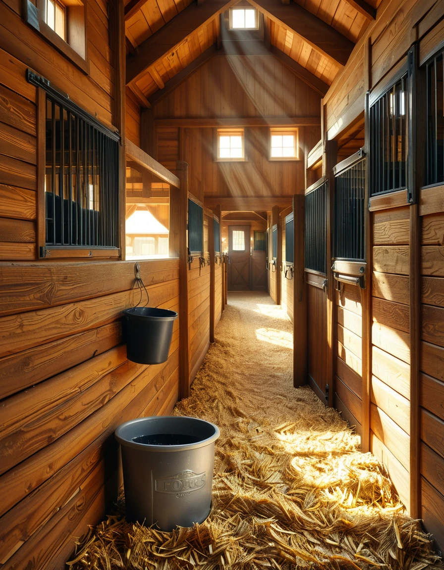 looking at viewer,A woman,straight long black hair, standing inside a rustic horse stall,h0rs3 st4ll, wearing a dusty and slightly worn denim work overall. She has a focused expression on her face.The light filtering in through the wooden slats of the barn creates a warm, golden glow, highlighting small specks of dust floating in the air. In the background, the stall walls are made of aged wooden planks, and a horseâs head can be faintly seen peeking through the open top of the adjacent stall. The atmosphere is earthy and authentic, emphasizing rural farm life. The style is realistic with high attention to detail, natural lighting, and a cozy, slightly nostalgic tone.<lora:SDXLFaeTastic2400:0.4> <lora:extremely_detailed:0.4> extremely detailed, <lora:h0rs3_st4ll:1>, Masterpiece,best quality,hi res,8k,hi res,8k,award winning,(sharp focus, intricate, highly detailed),