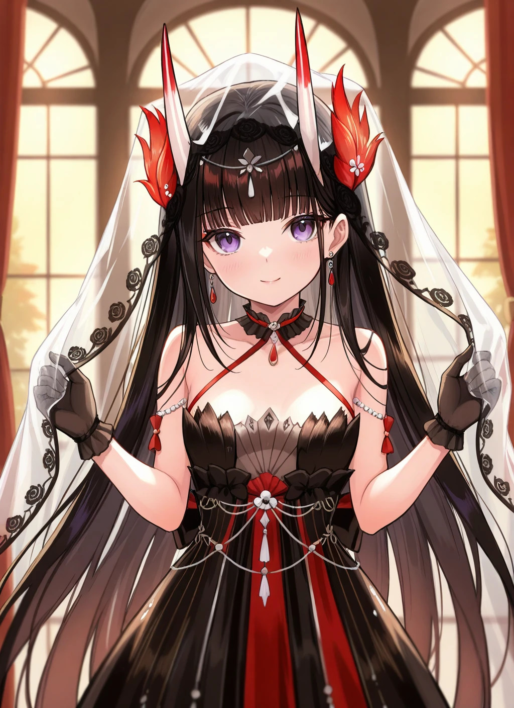 <lora:noshiro_IL_v1.0:1>,noshiro \(a tale of two lovers\) \(azur lane\) , wedding dress,, masterpiece,best quality,