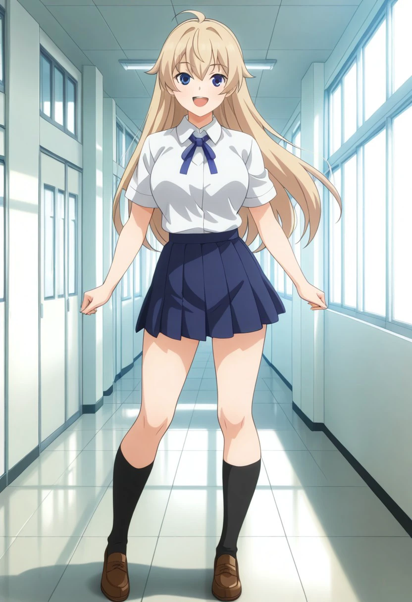 G-Cup masterpiece highest quality High resolution Big Breasts underwear I asked her to show me her underwear while making a disgusted face. sexy Adult female Blonde school uniform high school student Glaring eyes Mouth slightly open Contemptuous Eyes Condescending eyes Long Straight