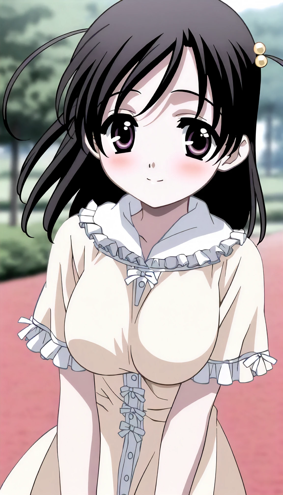 alone, One girl, Haru Onodera, Seraphim, cardigan, tie, smile, View your viewers, sketch, got it, Flat Color, 2D, Anime Coloring, Upper Body, Jagged lines, (White background:1.3)Nipples and pussy