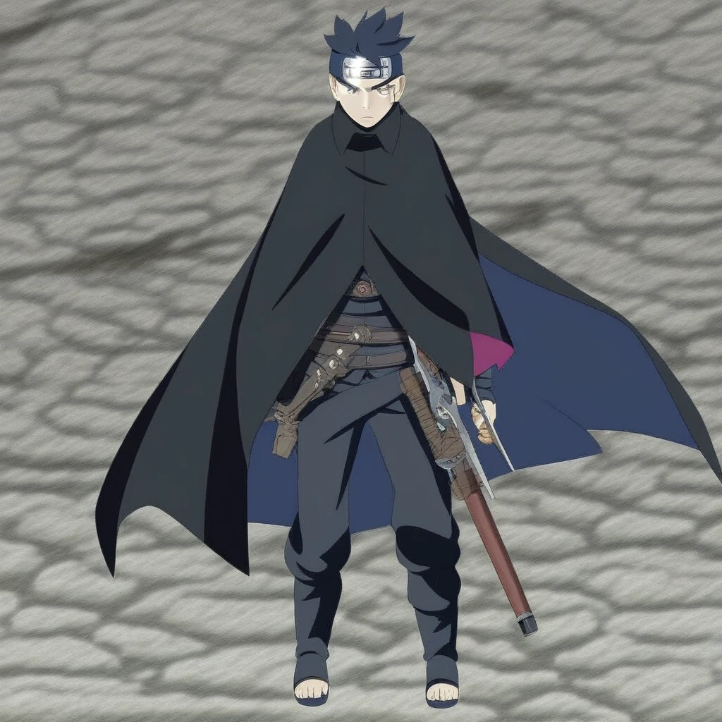 (score_9, score_8_up, score_7_up), 1boy, Boruto, Boruto Timeskip, male, muscular male, blond hair, black cape closed, solo, outdoors, blue eyes , male, solo, looking at viewer, perfect face:01, official style, official art, one eye closed , bbrto_tbvotx, pants, male focus, one glove, headband with konohagakure symbol, white shirt, black jacket, whisker markings, black gloves, pillarboxed