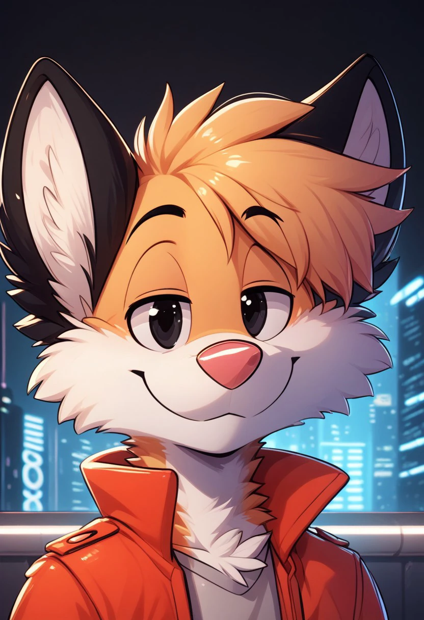 score_9, score_8_up, score_7_up, score_6_up, score_5_up, score_4_up, solo,
1boy ((kitsunezero, zero, pink nose, black ears, black eyes, orange fur, fox, anthro, fox ears, one tail, half-closed eyes, closed mouth, happy)), perfecteyes, MegaFluffyPony, furry, fluffy, neon lines background, hi-tech, mad-neon-noir, cyberpunk, noir