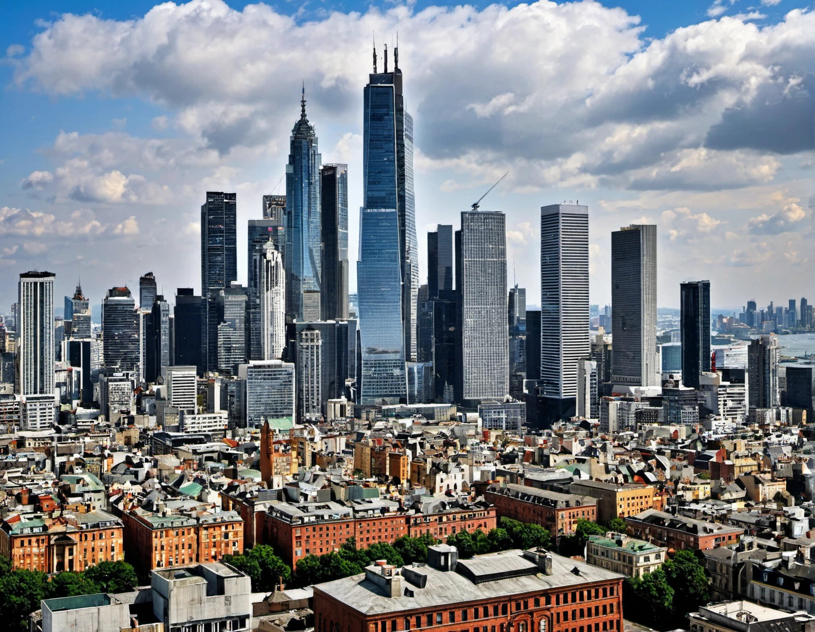 photo of a city skyline,