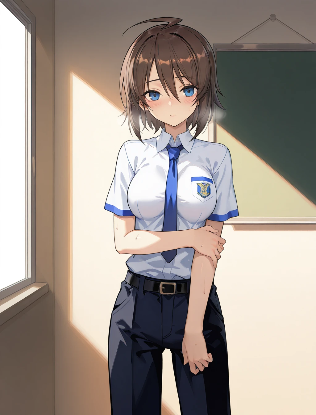 1girl,solo,
amagi nao\(ts nao\)\(shirt\),
necktie,pants,
masterpiece,best quality,amazing quality,very aesthetic,absurdres,newest,8K,prefect face,