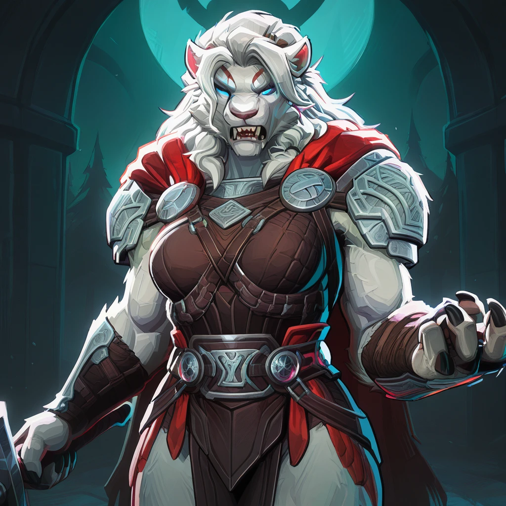 <lora:rivals:1>, mrvlrvls, solo,1girl, <lora:Rengar:0.5>, Rengar, cowboy shot