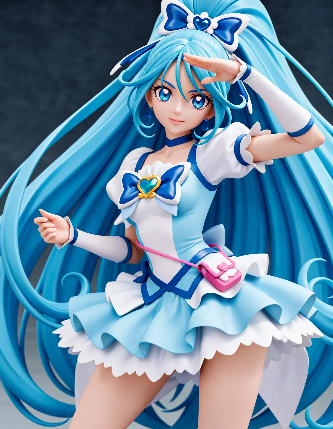 <lora:dmd2_sdxl_4step:1>,1girl,official style,masterpiece,best quality,newest,absurdres,highres,very awa,cure aqua,