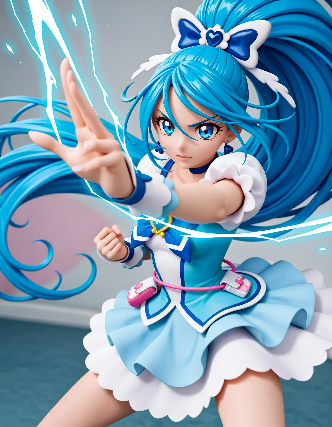 <lora:dmd2_sdxl_4step:1>,1girl,official style,masterpiece,best quality,newest,absurdres,highres,very awa,cure aqua,fighting_stance,