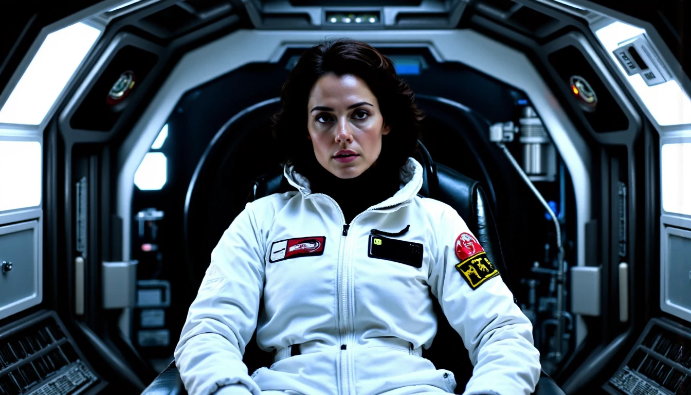 nostromo style,
woman wearing jumpsuit, hibernation chamber, science fiction, horror,
extremely detailed:1.2, sharp:1.2, bold outlines,
sharp focus, detailed face, clear eyes, Detailed perfect hand