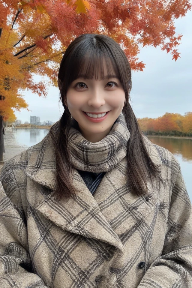 score_9,score_8_up,score_7_up,score_6_up,rating_explicit,8k,ultra detailed,
1girl,solo,tree,realistic,outdoors,black hair,autumn,bag,looking at viewer,brown eyes,day,autumn leaves,photo background,open mouth,lips,long hair,sky,scarf,real world location,plaid,smile,leaf,traditional media,scenery,teeth,twintails,coat,brown hair,ponytail,long sleeves,bangs,<lora:PONY-Hanashiro Nao:1>,