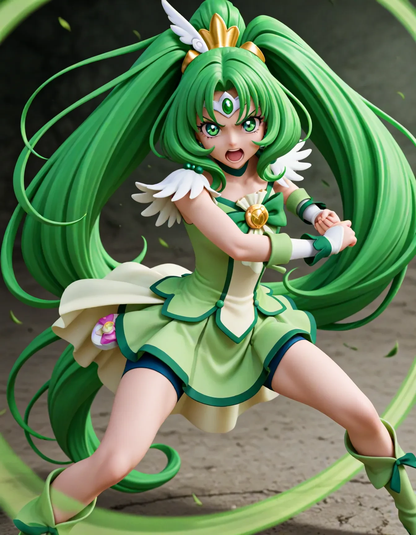 <lora:dmd2_sdxl_4step:1>,1girl,official style,masterpiece,best quality,newest,absurdres,highres,very awa,fighting_stance,cure march,open mouth,angry,