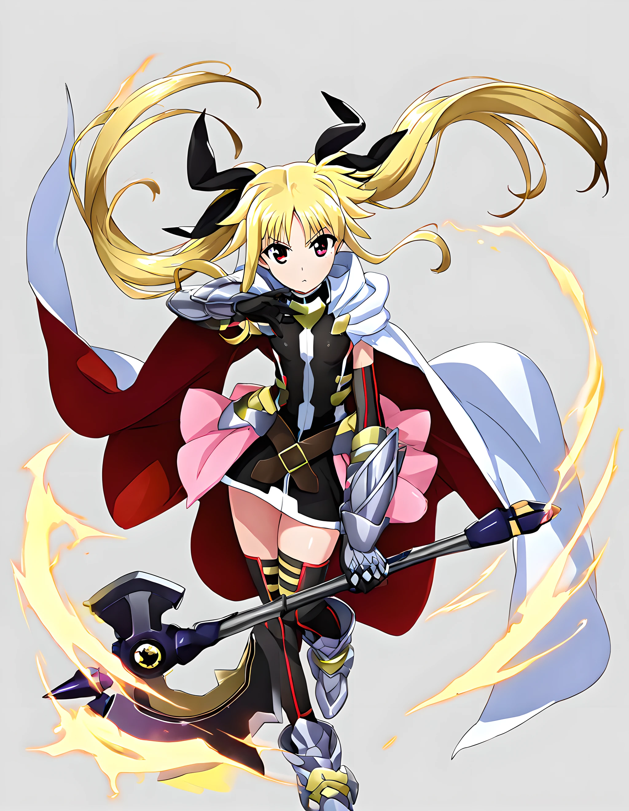 (((Senki Zesshou Symphogear Costume - Heart Hair Ornament)))、White ribbon、1girl