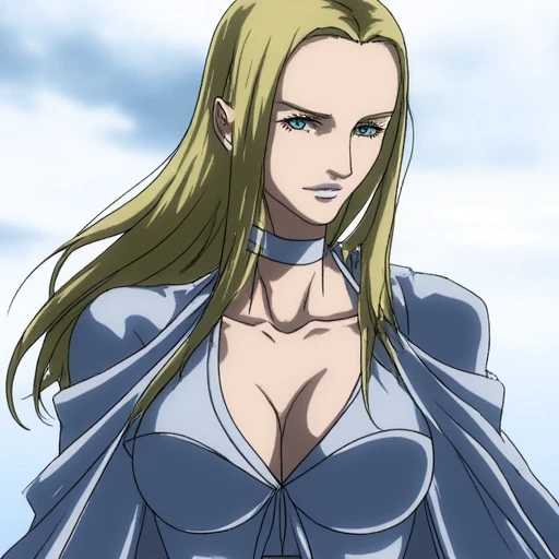 score_9, score_8_up, score_7_up,, BREAK 1girl, teresa,,<lora:teresa:0.8> grey eyes, , wavy hair, anime screencap, hand on hip, dynamic pose, pauldrons, cape, bodysuit, dutch angle,