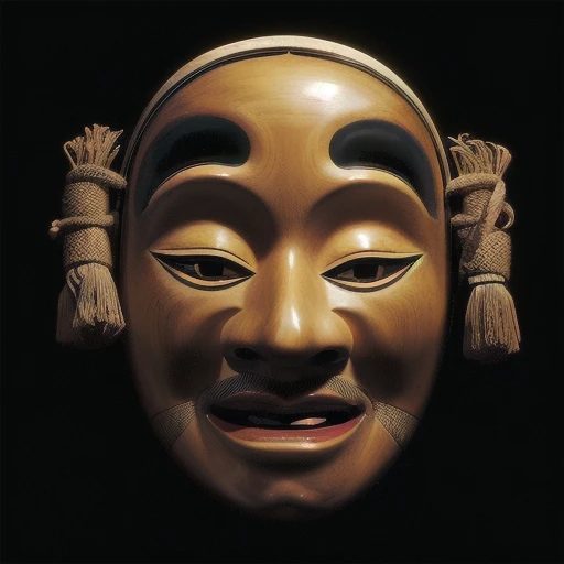 (still life, simple background, black background, studio lighting, flashlight), (noh_masks, Japanese traditional mask of Noh, centered composition, frontal view, straight on, elder person:1.3), no humans, unparalleled masterpiece, finely detail, incredibly absurdres, perfect artwork, highres, intricate, UHD, HDR, 32K, 16K, promotional poster, natural lighting, professional photograph (in style of Imogen Cunningham:1.5), vibrant details, abstract beauty, studio quality, UHD, professionally color graded, (ethereal and emotive photography, professional color grading, rich deep colors, studio quality, color-accurate, spectrum-precise, perceptually accurate, color calibrated, tone-mapped), (professional photograph with Leica SL, APO-Summicron-SL 75mm F2 ASPH, Kodak Ektachrome 100VS) <lora:photo_aesthetic_slider:0.7> <lora:hyperdetailer_v080:0.3> <lora:BT_Noh_Masks_v1:0.5>