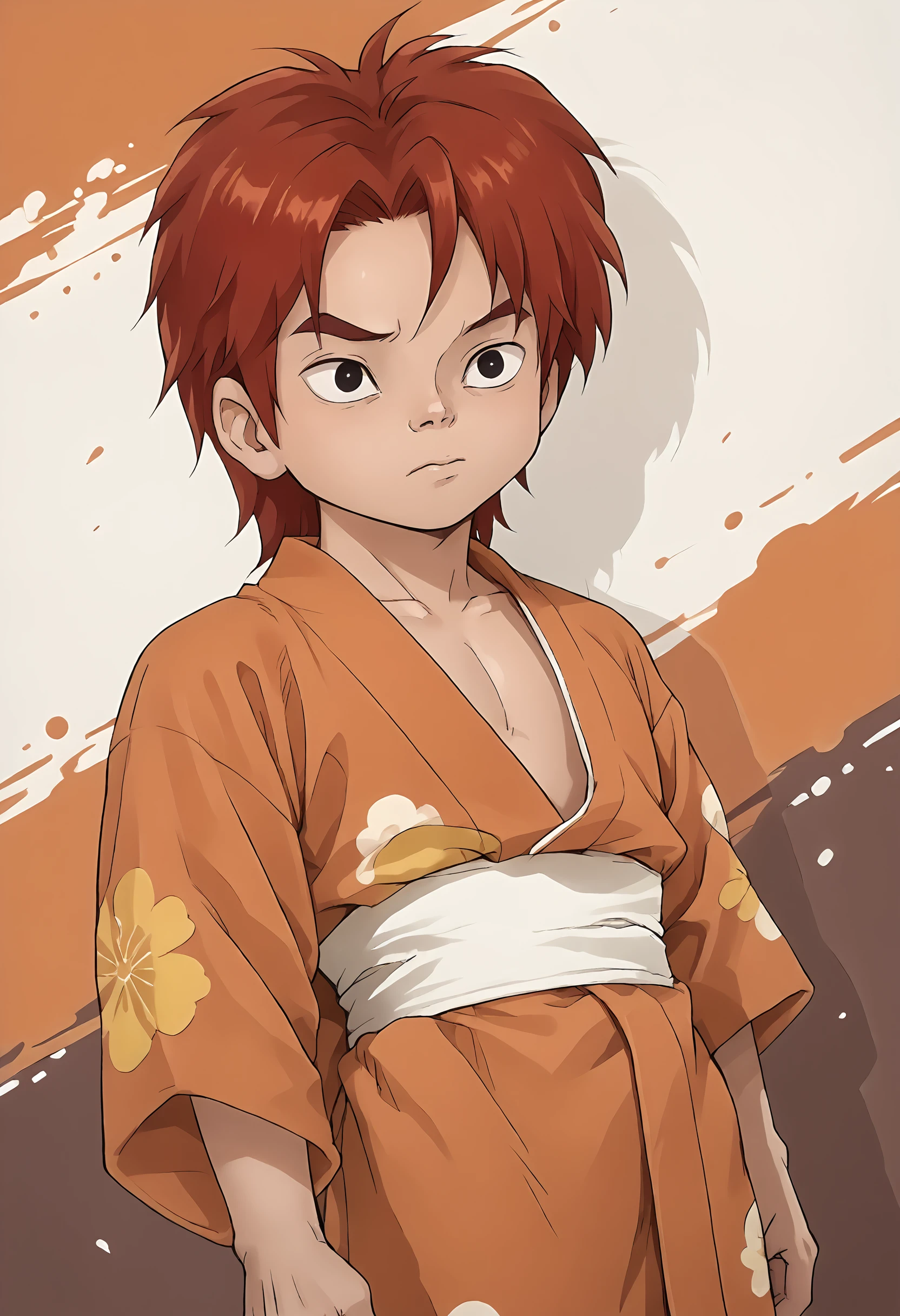 score_9, score_8up, score_7up, score_6up, score_5up, score_4up, dynamic angle, dutch angle, abstract background, source_cartoon, rating_safe, BREAK
solo, male, cro_magnon, red hair, black eyes, kimono, yukata, japanese clothingBREAK
<lora:Cro_the_Cro-Magnon_-_Cro_-_PDXL:1>, <lora:koyama01rw:.8> <lora:VonBoche_-_Style:.8> vonboche