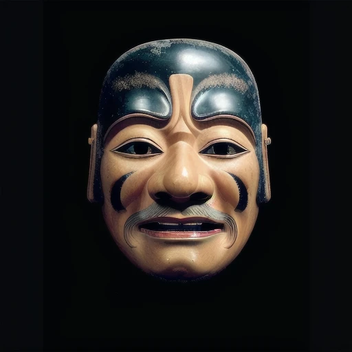 (still life, simple background, black background, studio lighting, flashlight), (noh_masks, Japanese traditional mask of Noh, centered composition, frontal view, straight on, darth vadar:1.3), no humans, unparalleled masterpiece, finely detail, incredibly absurdres, perfect artwork, highres, intricate, UHD, HDR, 32K, 16K, promotional poster, natural lighting, professional photograph (in style of Imogen Cunningham:1.5), vibrant details, abstract beauty, studio quality, UHD, professionally color graded, (ethereal and emotive photography, professional color grading, rich deep colors, studio quality, color-accurate, spectrum-precise, perceptually accurate, color calibrated, tone-mapped), (professional photograph with Sony α7 IV, FE 50mm F1.2 GM, Fujifilm Pro 160NS) <lora:photo_aesthetic_slider:0.7> <lora:hyperdetailer_v080:0.3> <lora:BT_Noh_Masks_v1:0.5>