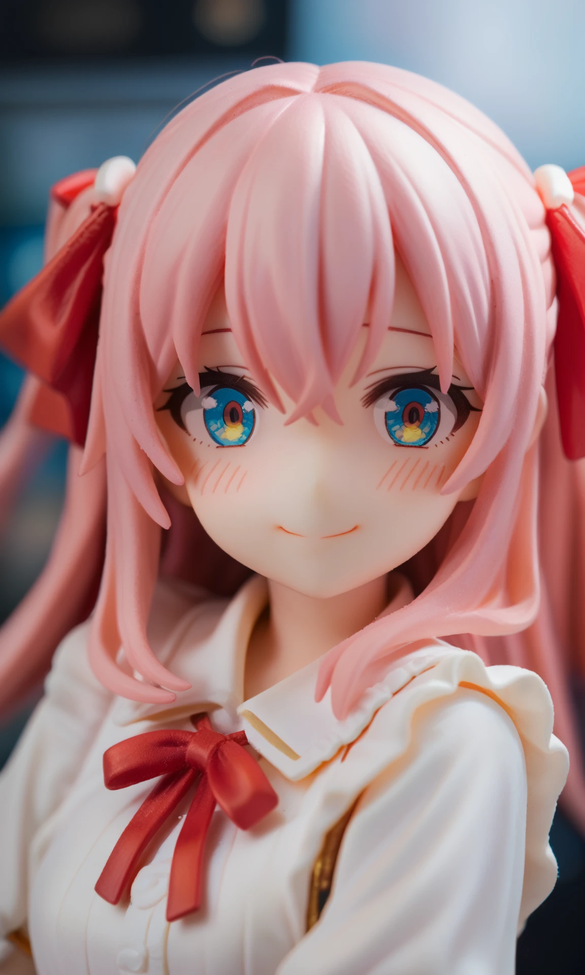 , :3,solo,1girl,pink hair,hair bow,bow,hair intakes,closed mouth,looking at viewer,hair between eyes,notice lines,sidelocks,ribbon,smile,blush,hair ribbon,, , score_9,score_8_up,score_7_up,source_anime,photo background,the real background,