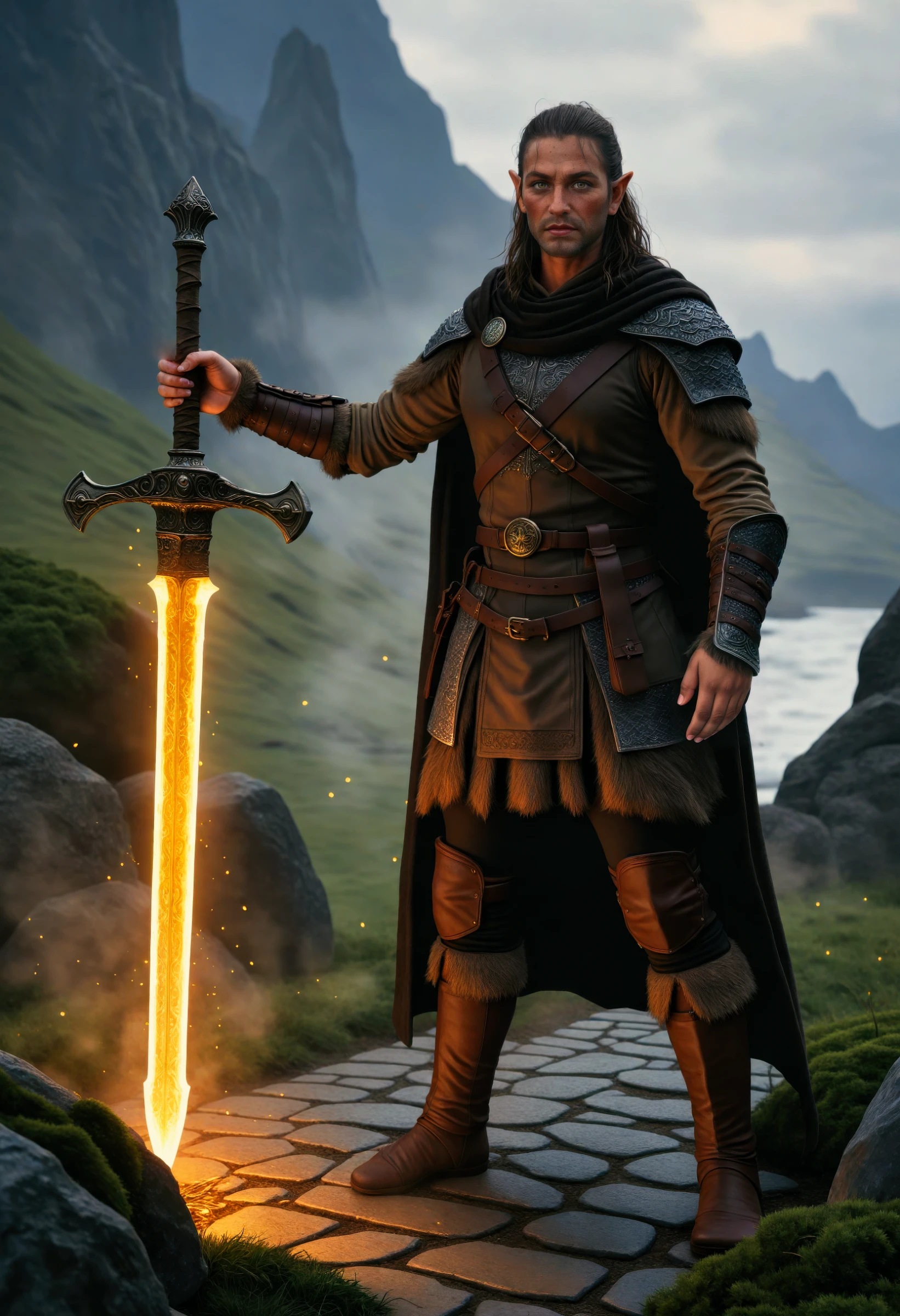 realistic, waystone, ultra detailed fantasy, elden ring, dnd, rpg, lotr game design fanart by concept art
